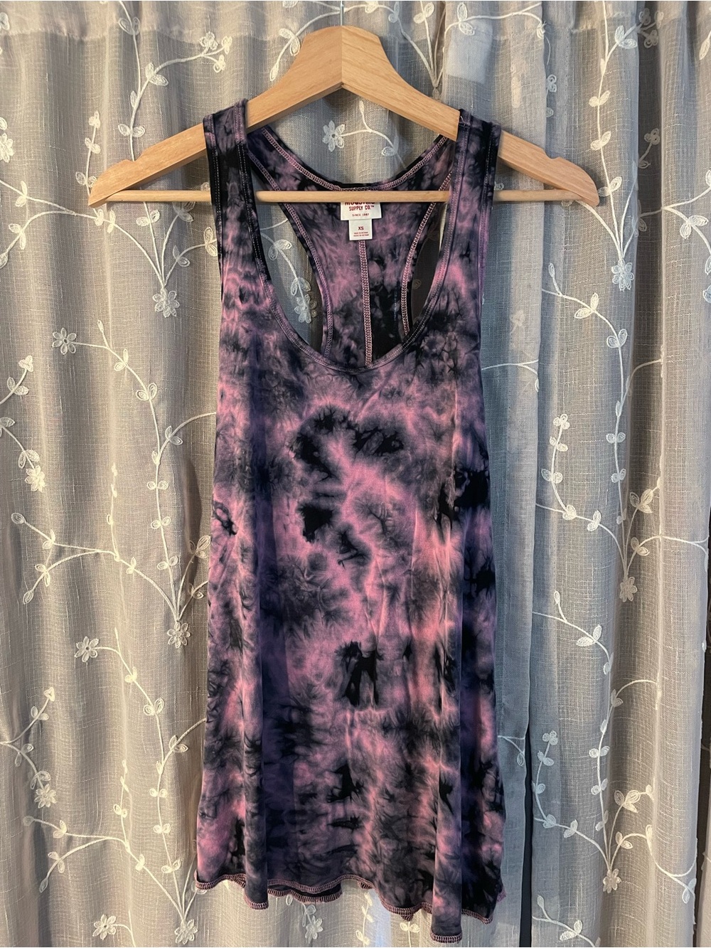 Mossimo Supply Co. Tie-Dye Racerback Tank in Purple and Black
